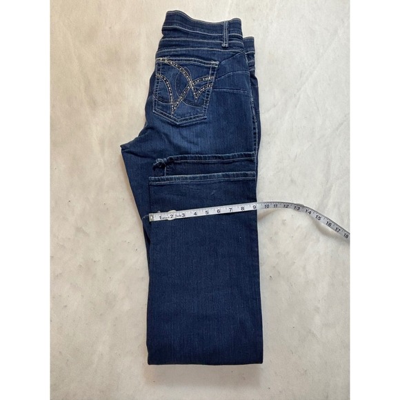 Q-Baby No Gap Waist Jeans Women Dark Wash Bootcut Stretch Size 11x36 - Picture 8 of 8